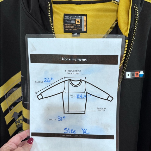 NWT Men's Demolition Tech Gear Black and Yellow Full Zip Graphic Hoodie. Size XL - Picture 10 of 10